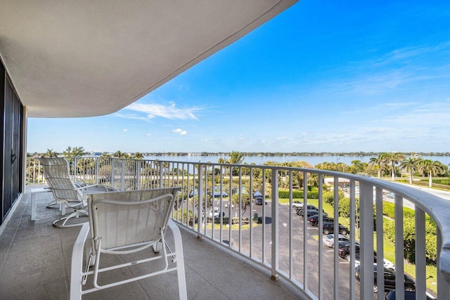 balcony with a water view