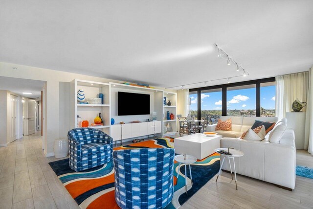 living room featuring light hardwood / wood-style flooring