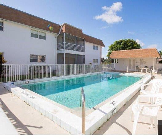 view of pool featuring a patio