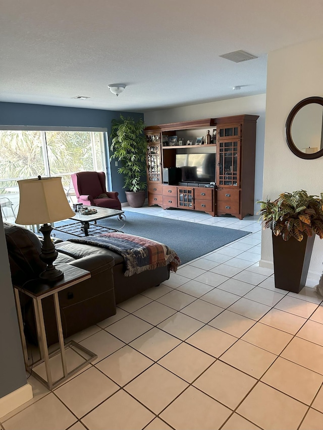 view of tiled living room