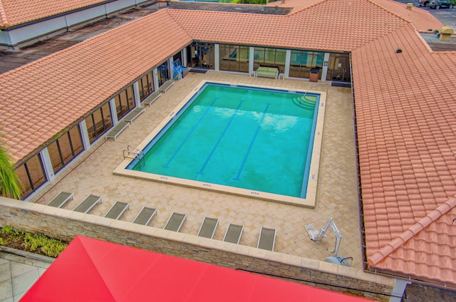 view of pool with a patio area