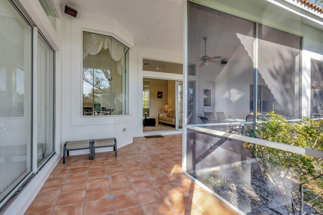 view of patio with ceiling fan