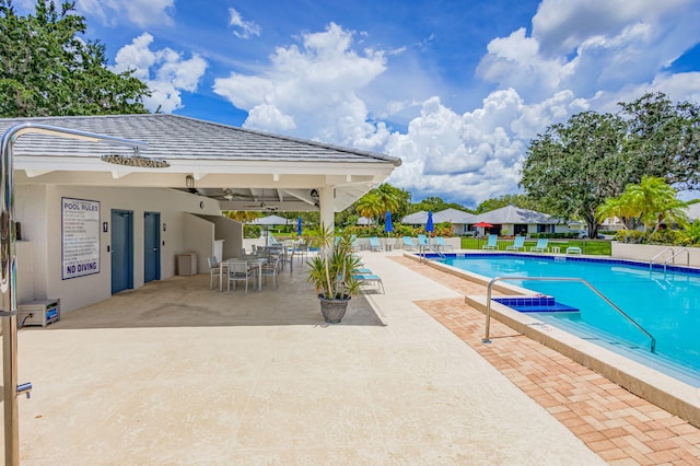 view of pool with a patio area