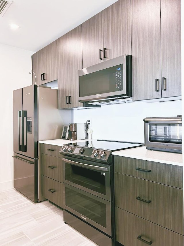 kitchen with stainless steel appliances