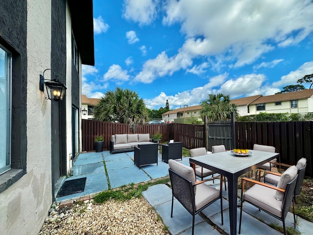 view of patio with an outdoor living space