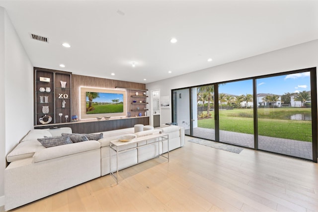 living room featuring light hardwood / wood-style floors