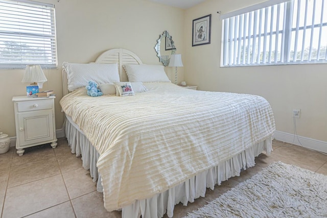 view of tiled bedroom