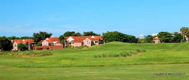 view of property's community with a yard