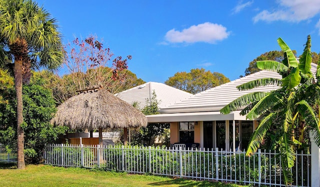 1215 Gator Trl, West Palm Beach, FL 33409 - rear view of house featuring a gazebo and a tile roof