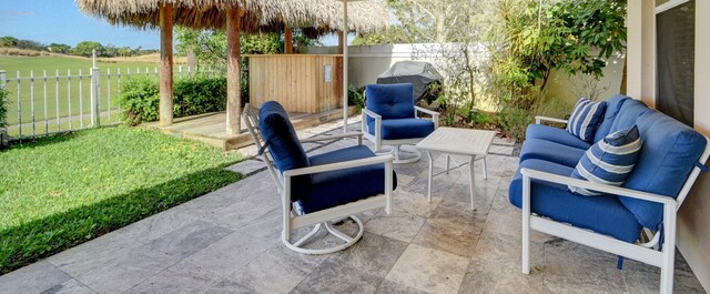 view of patio featuring an outdoor hangout area