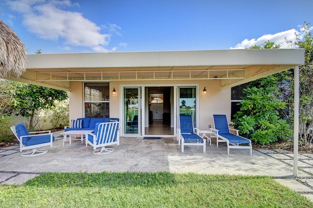 view of patio with an outdoor living space