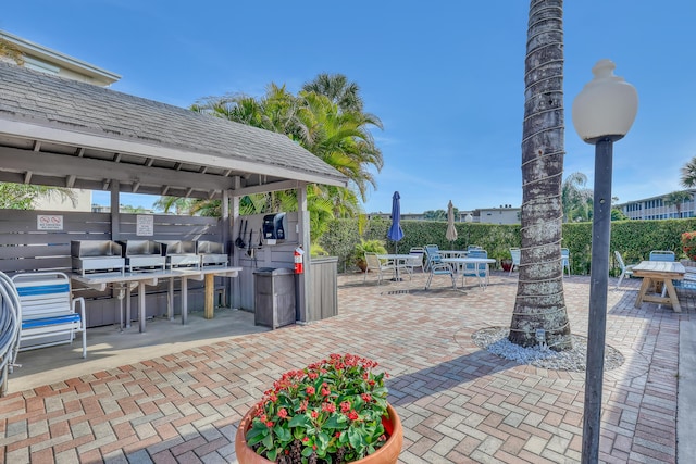 view of patio / terrace with exterior bar