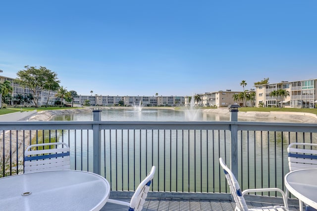 balcony with a water view