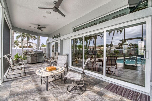 view of pool featuring an in ground hot tub and a patio area