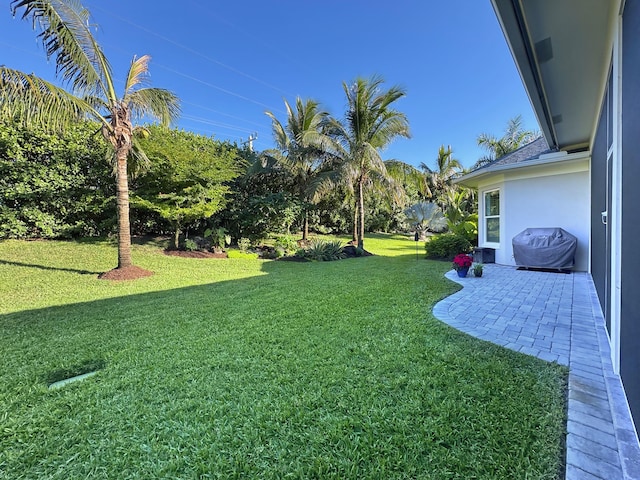 view of yard with a patio area