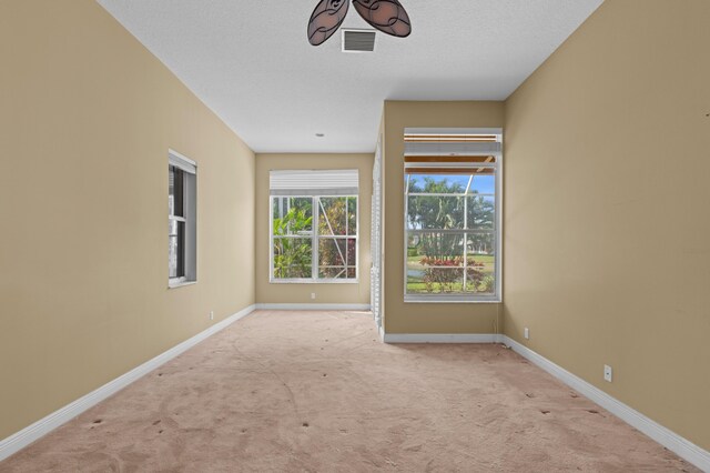 carpeted spare room featuring a textured ceiling