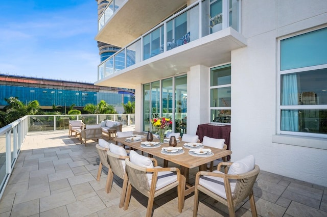 view of patio with an outdoor living space