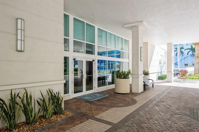 view of exterior entry with french doors