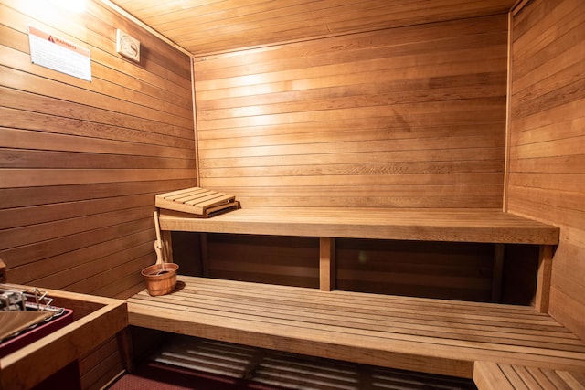 view of sauna