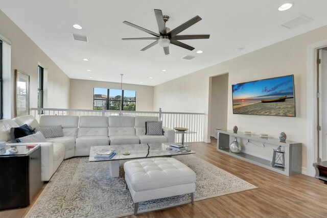 living room featuring hardwood / wood-style floors