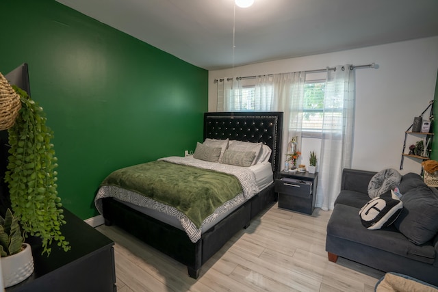 bedroom featuring light hardwood / wood-style floors