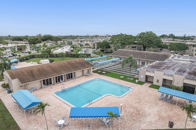 view of pool with a patio area