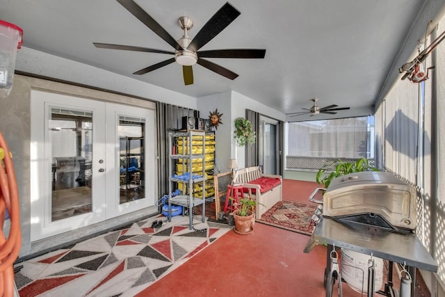 sunroom / solarium with french doors