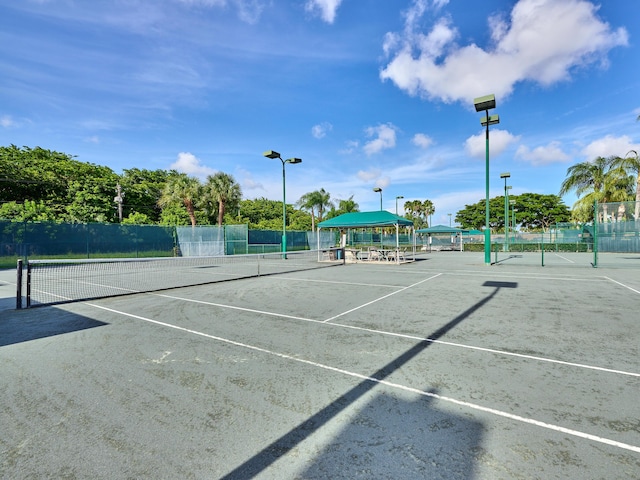 view of sport court with a gazebo