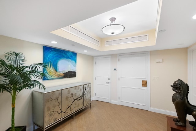 foyer featuring light hardwood / wood-style floors