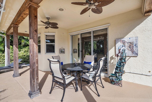 view of patio / terrace with ceiling fan