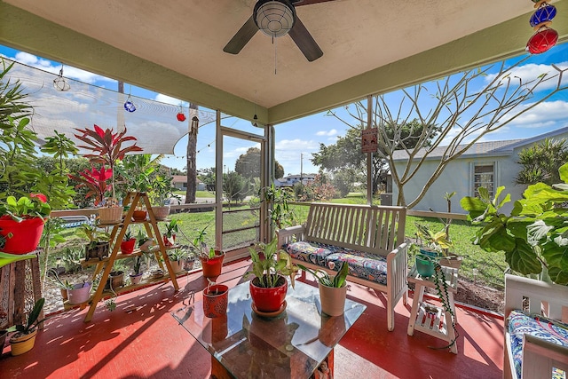 view of patio / terrace with ceiling fan