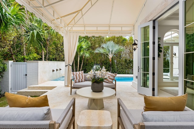 view of patio with a gazebo