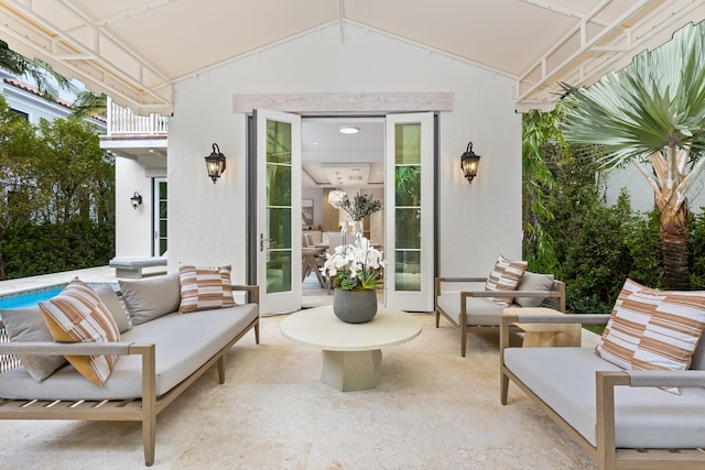 view of patio featuring an outdoor hangout area