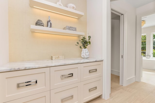 bathroom with wood-type flooring