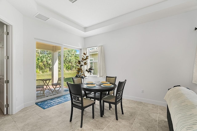 view of tiled dining area