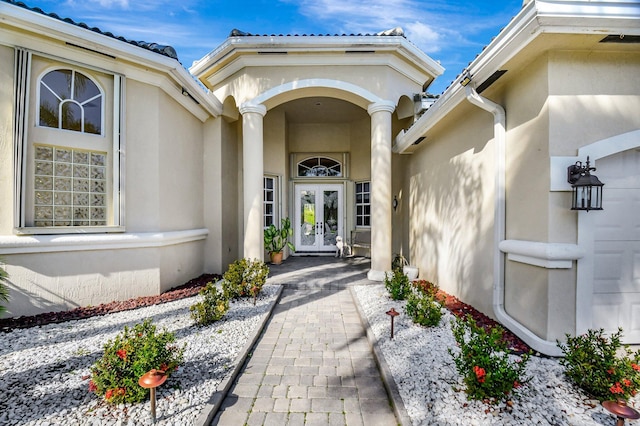 entrance to property with french doors