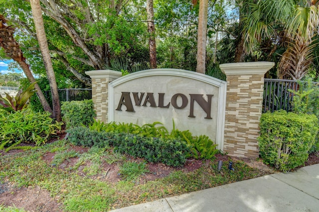 view of community sign