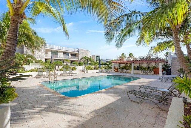 view of pool with a patio area