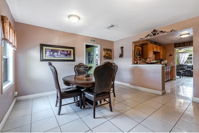 view of tiled dining room