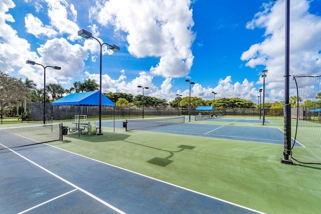 view of sport court with fence