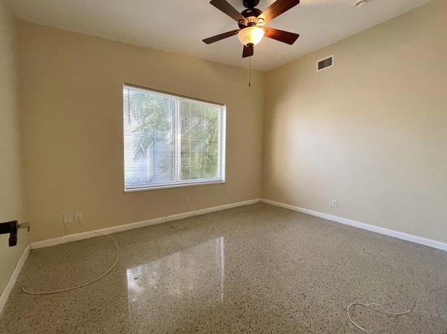 unfurnished room featuring ceiling fan