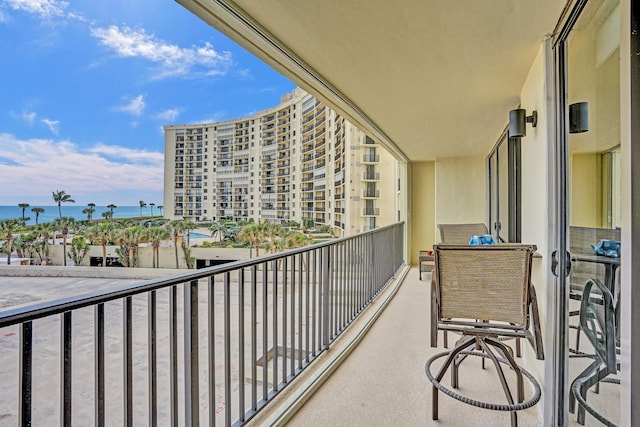 balcony with a water view