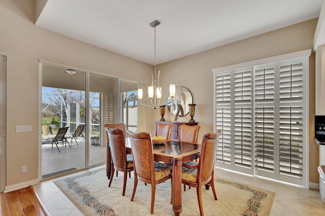 dining room featuring light tile patterned flooring