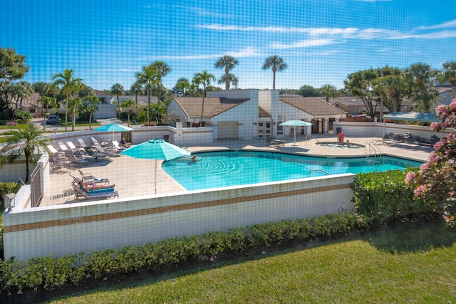 view of pool with a patio area