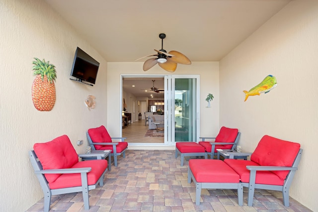 view of patio / terrace with a ceiling fan