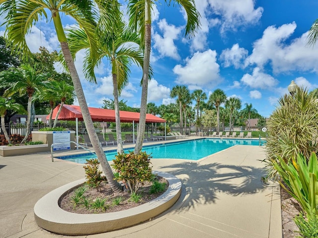 view of pool featuring a patio area