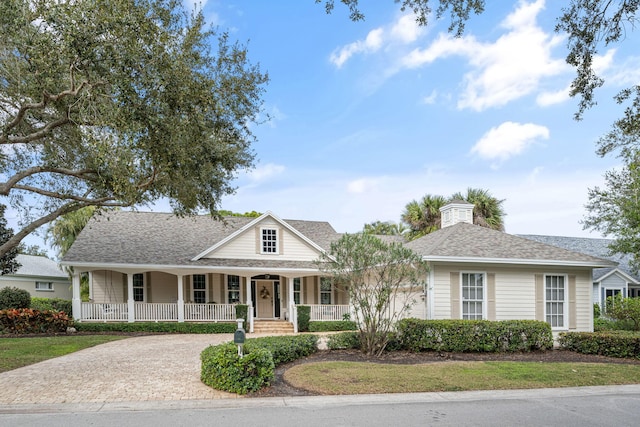 view of front of home featuring covered porch