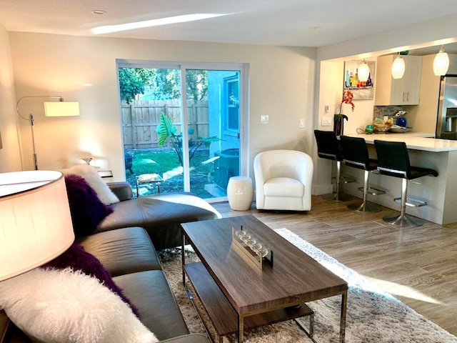 living room featuring hardwood / wood-style flooring