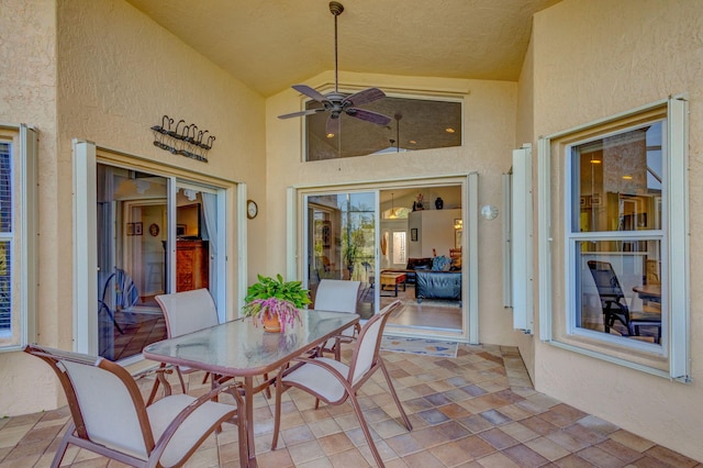 view of patio with ceiling fan