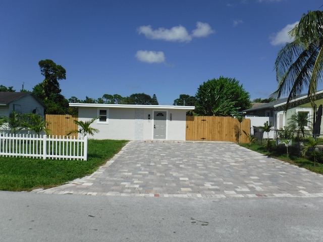 view of single story home